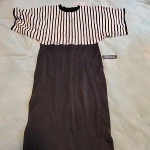 NWT New York & Company Black White Dress, size L